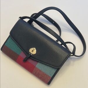Kate Spade Plaid Small Crossbody Bag with Gold-Toned Clasp
